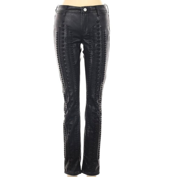 💥HOT ITEM💥Black Lace Up Skinny Leather Pants - Picture 11 of 15